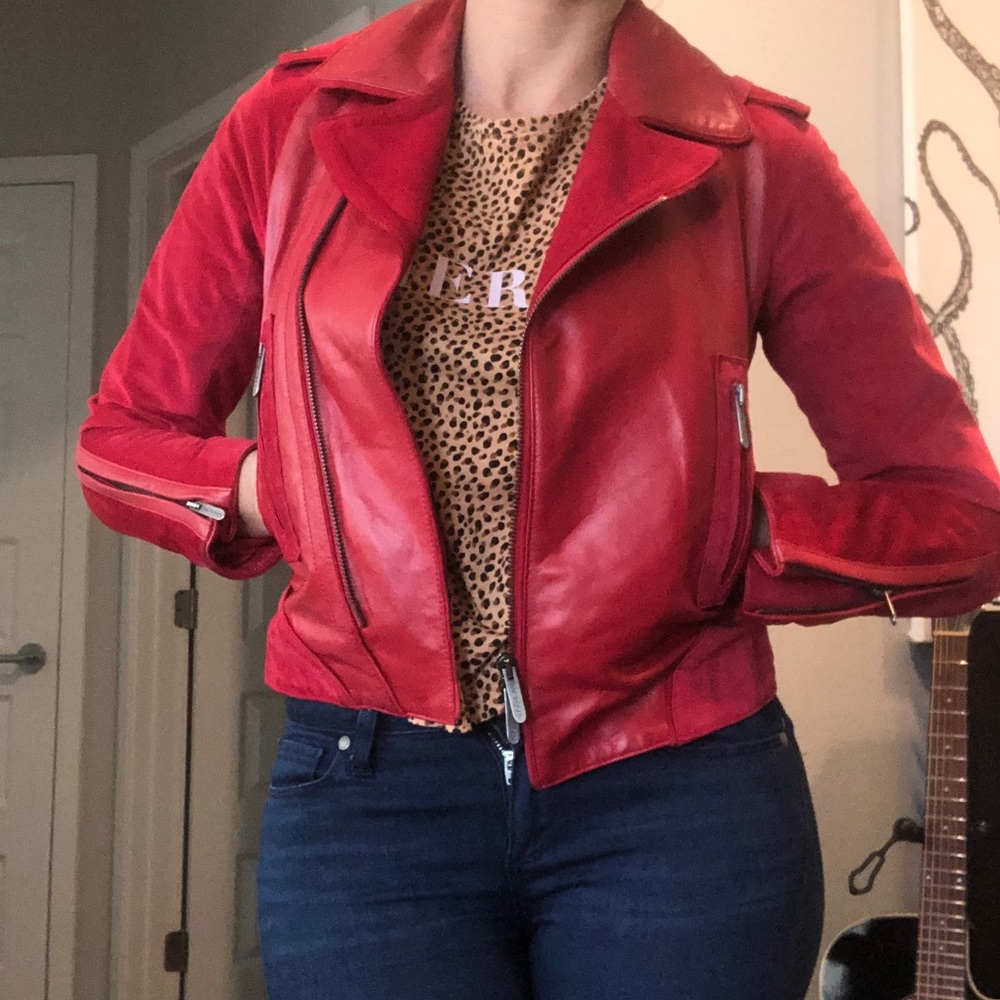 Zac Posen for Target red leather jacket